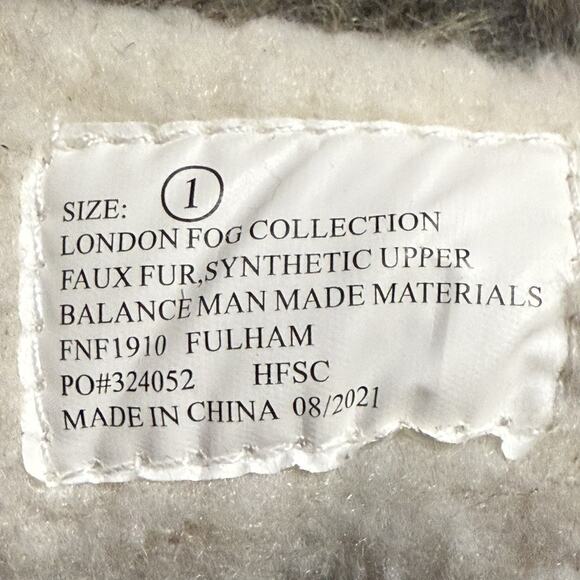 London Fog Girls Fulham Lace Up Snow Duck Boot Brown Pink Faux Fur Size 1 - Picture 3 of 9